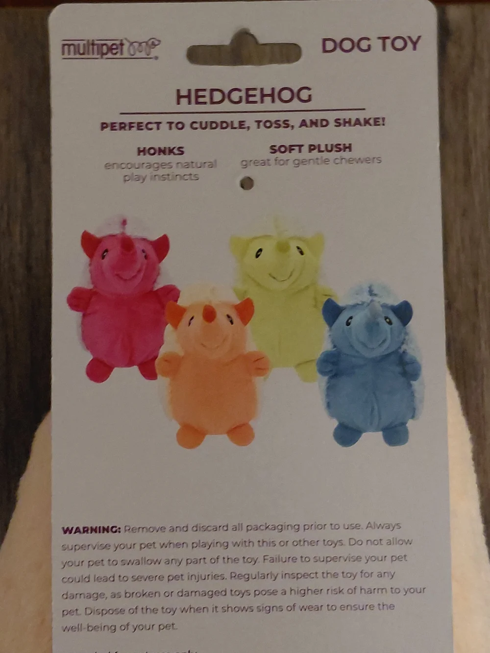 Multipet Squeeze Me I Honk Plush Dog Toy - Orange